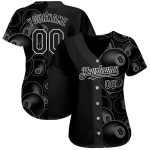 Custom Black White 3D Pattern Billiards Jersey with Your Name & Number - Authentic Snooker 8 Ball Team Apparel Personalized