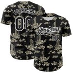 Custom Name and Number Personalized 3D Black White Fishing Jersey for Boats and Fish - Authentic Baseball Jersey Personalized