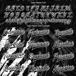 Custom Team Name Number Bomber Jacket | Personalized Black White 3D Pattern Full-Snap Varsity Letterman Design Personalized