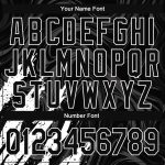 Custom Team Name Number Bomber Jacket | Personalized Black White 3D Pattern Full-Snap Varsity Letterman Design Personalized