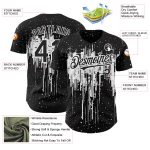Custom Name and Number Dripping Splatter Art Baseball Jersey | Personalized Black White 3D Pattern Design Personalized Black