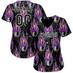 Custom Name & Number Billiards Snooker 8 Ball Jersey - Personalized Black White 3D Pattern Baseball Team Apparel Personalized