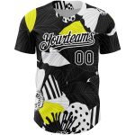 Custom Name Number Baseball Jersey with Personalized Black White 3D Flower Pattern Design Authentic Personalized Black White
