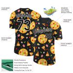 Custom Name & Number Performance T-Shirt - Personalized Black & White 3D Pizza Design for Team Events Personalized Black