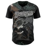 Custom Name Number Baseball Jersey for International Coffee Day - Personalized Black White 3D Pattern Design Personalized