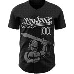Custom Name Number Knight Hero Art Baseball Jersey with 3D Black White Pattern Design - Personalized Team Apparel Personalized
