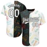 Custom Name Number Baseball Jersey for Music Festival Brazilian Carnival - Personalized Black White 3D Pattern Design Personalized