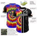 Custom Name and Number 3D Pattern Baseball Jersey for Rave and Psychedelic Events - Personalized Black and White Design Personalized