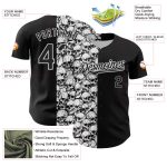Custom Black White 3D Skull Pattern Rave Baseball Jersey - Unique Design Personalized Black White 3D Pattern Design Rave