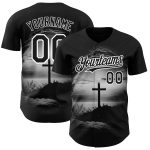 Personalized Jesus Christ Cross Baseball Jersey 3D Black White Pattern Custom Name Number Ash Wednesday Personalized Black