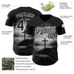 Personalized Jesus Christ Cross Baseball Jersey 3D Black White Pattern Custom Name Number Ash Wednesday Personalized Black