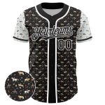Custom Name Number 3D Pattern Rodeo Cowboy Black White Baseball Jersey - Personalized Team Jersey Personalized Black White