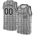 Custom Snakeskin Basketball Jersey with Personalized Name & Number - 3D Black White Pattern Design Personalized Black White