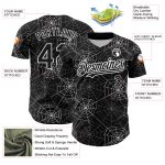 Custom Name and Number Baseball Jersey with 3D Black White Spider Web Design - Personalized Team Apparel Personalized Black