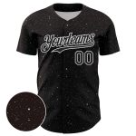 Custom Name and Number Personalized 3D Starry Sky Baseball Jersey - Black and White Design Personalized Black White 3D Pattern