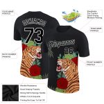 3D Pattern Design Tiger Performance T-Shirt - Personalized Black and White Apparel Personalized Black White 3D Pattern Design