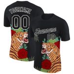 3D Pattern Design Tiger Performance T-Shirt - Personalized Black and White Apparel Personalized Black White 3D Pattern Design