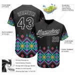 Custom Name Number Authentic African Ethnic Style Baseball Jersey with Personalized 3D Black White Pattern Design Personalized