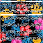 Custom Name and Number Tropical Flower and Palm Leaves Baseball Jersey - Personalized Black White 3D Pattern Design Personalized