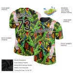 Personalized Tropical Hawaii Plant and Bird 3D Pattern T-Shirt, Black and White Performance Wear Personalized Black White
