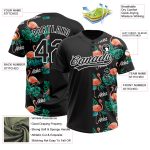 Custom Name Number Softball Jersey Unisex 3D Pattern Hawaii Flamingos Black White Leaves - Personalized Team Apparel Personalized