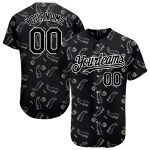 Custom Black and White 3D Rabbit Baseball Jersey - Unique Personalized Apparel Personalized Black White 3D Rabbit Baseball