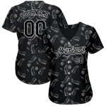 Custom Black and White 3D Rabbit Baseball Jersey - Unique Personalized Apparel Personalized Black White 3D Rabbit Baseball