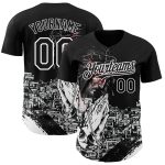 Personalized Jesus Christ 3D Baseball Jersey - Black and White Design Personalized Black White 3D Religion Jesus Christ Baseball