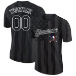 Custom 3D Skull T-Shirt with American Flag, Personalized Black & White Design with Team Name and Number Personalized Black