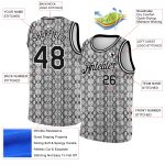 Custom 3D Snakeskin Basketball Jersey - Personalized Black and White Design Personalized Black White 3D Snakeskin Basketball