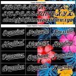 Personalized 3D Tropical Flower Hawaii Palm Leaves Baseball Jersey Black White Personalized Black White 3D Tropical Flower