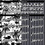 Tropical Hawaii Palm Tree Flamingo 3D Personalized Performance T-Shirt - Black White Design Personalized Black White 3D Tropical