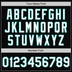 Custom Name and Number Varsity Letterman Jacket Black White Aqua Full-Snap Bomber Personalized Black White-Aqua Bomber Full-Snap
