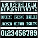 Personalized Aqua and Black White Mesh Football Jersey Authentic Design Personalized Black White-Aqua Mesh Authentic Football