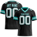 Personalized Black White Aqua Mesh Football Jersey - Custom Team Jersey 2 Personalized Black White-Aqua Mesh Football Jersey