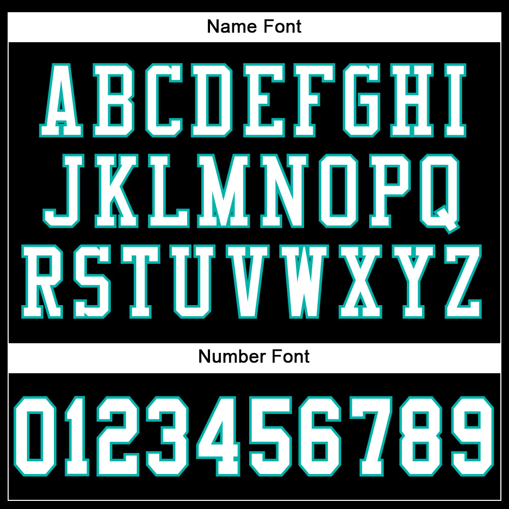Custom Black and White Aqua Football Jersey - Personalized Mesh Sports Apparel Personalized Black White-Aqua Mesh Football - Image 4