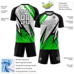 Personalized Soccer Jersey - Black White Aurora Green Sublimation Uniform Personalized Black White-Aurora Green Sublimation