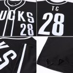 Custom Team Baseball Jersey with Personalized Name and Number - Authentic Black and White Design Personalized Black White
