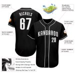 Custom Team Baseball Jersey with Personalized Name and Number - Authentic Black and White Design Personalized Black White