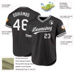 Custom Name Number Baseball Jersey - Personalized Authentic Black White Throwback Team Design Personalized Black White Authentic