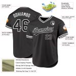 Custom Black and White Throwback Baseball Jersey - Personalized Authentic Sports Apparel Personalized Black White Authentic