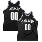 Custom Black and White Basketball Jersey with Personalized Name and Number - Authentic Throwback Style Personalized Black