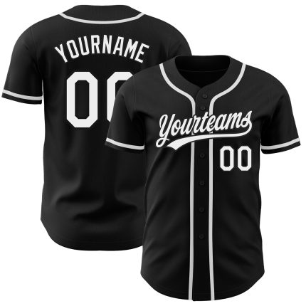Customizable Black and White Baseball Jersey for Men and Women - Personalize Your Style Personalized Black White Baseball