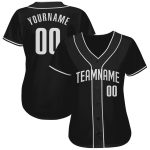 Custom Black and White Baseball Jersey - Personalized Sports Apparel for Teams and Fans Personalized Black White Baseball