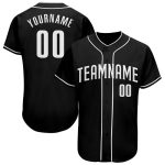 Custom Black and White Baseball Jersey - Personalized Sports Apparel for Teams and Fans Personalized Black White Baseball