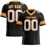 Personalized Black White Bay Orange Football Jersey - Custom Mesh Jersey Personalized Black White-Bay Orange Mesh Football