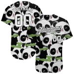 Personalized 3D Pandas Baseball Jersey - Black White-Black Design Personalized Black White-Black 3D Pandas Baseball Jersey