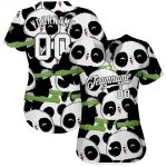 Custom 3D Pattern Design Baseball Jersey with Pandas, Black and White, Personalized Name and Number, Authentic Team Apparel