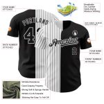 Personalized Black Pinstripe Baseball Jersey - Fashion Split Design for Men Personalized Black White-Black Pinstripe Split
