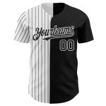 Personalized Black Pinstripe Baseball Jersey - Fashion Split Design for Men Personalized Black White-Black Pinstripe Split